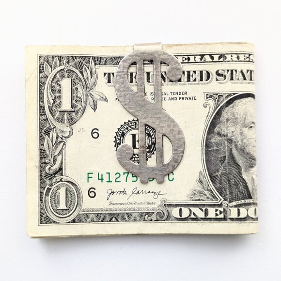 Vintage Money Clip Dollar Sign Men’s Signed Wallet Accessories - Picture 2 of 5